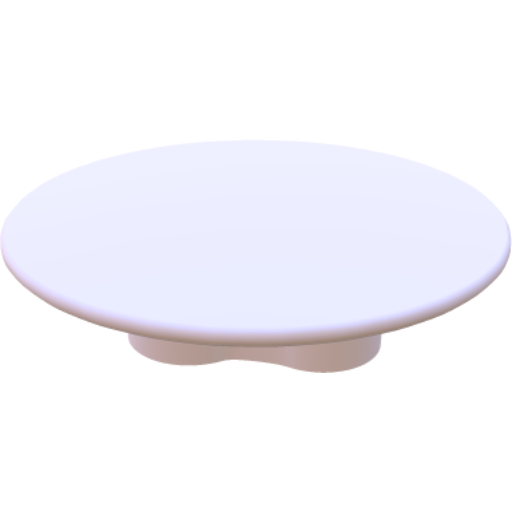 Japandi Eettafel met Walnootkleurige Geribbelde Poot en Betoncire Tafelblad