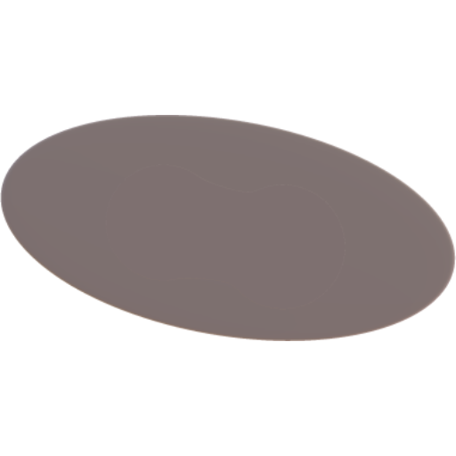 Japandi Eettafel met Walnootkleurige Geribbelde Poot en Betoncire Tafelblad