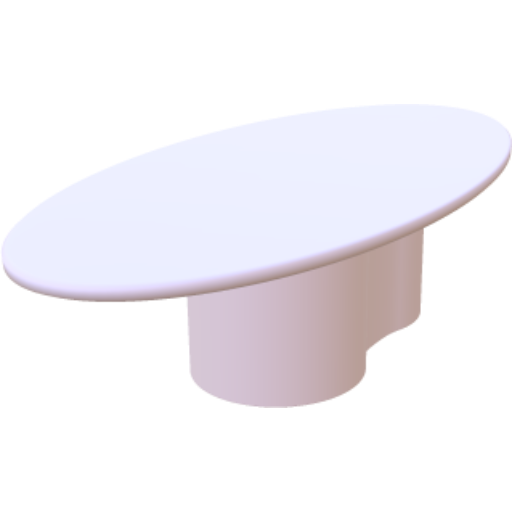 Japandi Eettafel met Walnootkleurige Geribbelde Poot en Betoncire Tafelblad