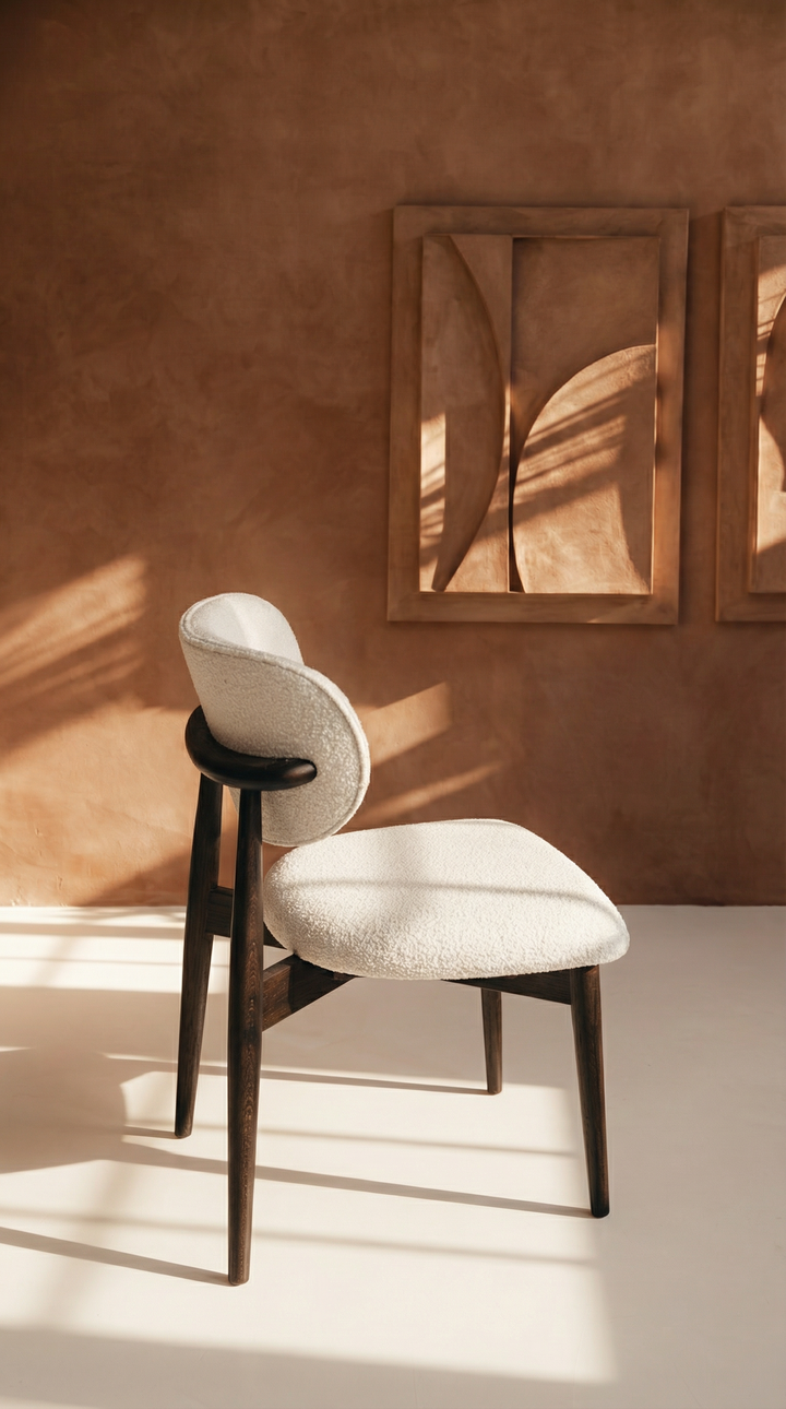 Mokani Eetkamerstoelen houten Eetkamerstoel in japandi stijl