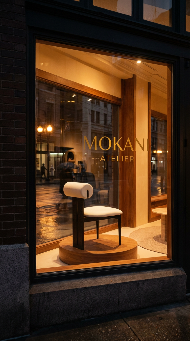 Mokani Japandi Eetkamerstoel – Scandinavisch Japans Ontwerp met Ronde Rugleuning