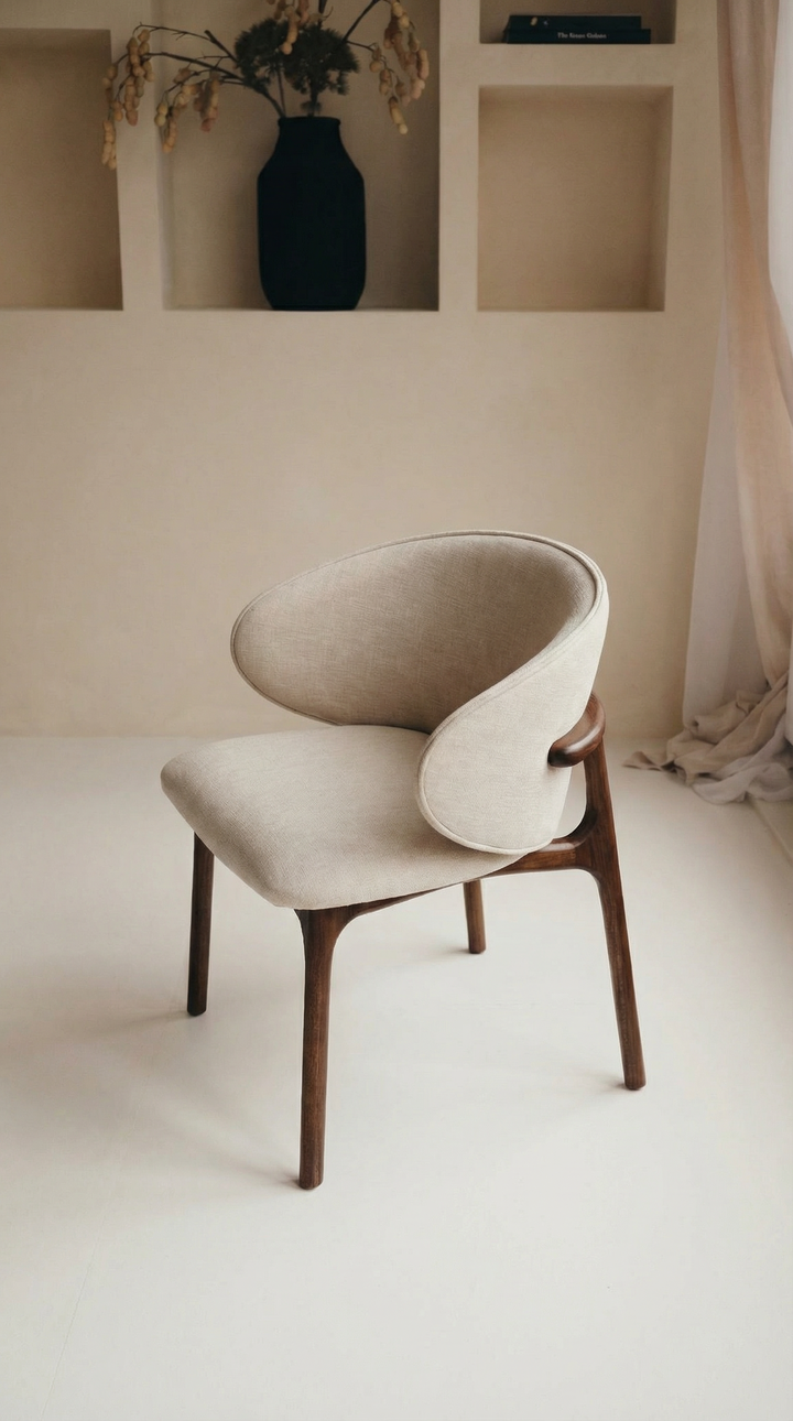 Mokani massief houten eetkamerstoel Minimalistisch design met warme touch (kopie)