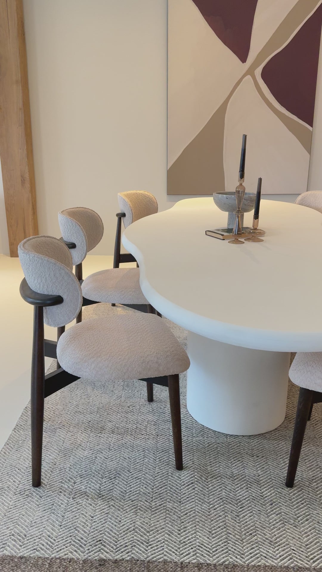 Mokani Eetkamerstoelen houten Eetkamerstoel in japandi stijl