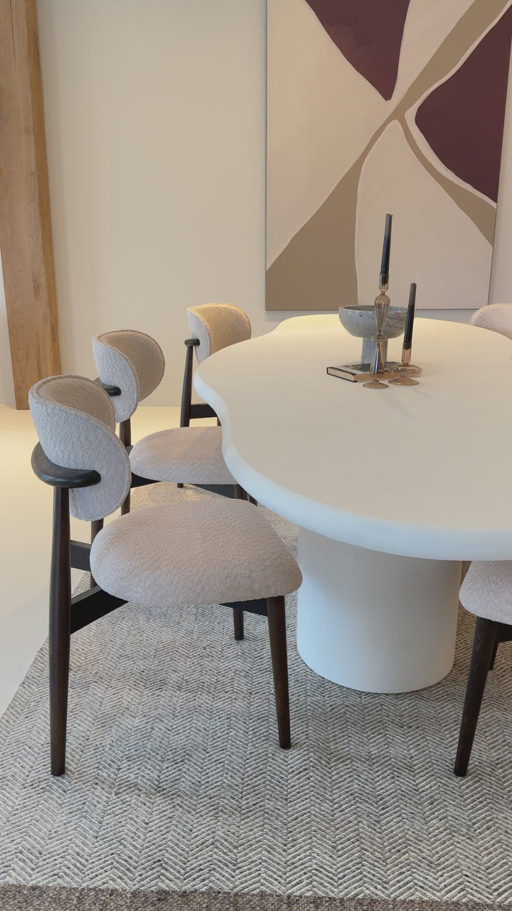 Mokani Eetkamerstoelen houten Eetkamerstoel in japandi stijl